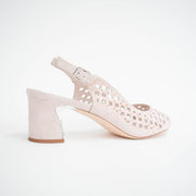 Django and Juliette Jackey Nude Rose Gold Sandals back. Size 44 womens shoes