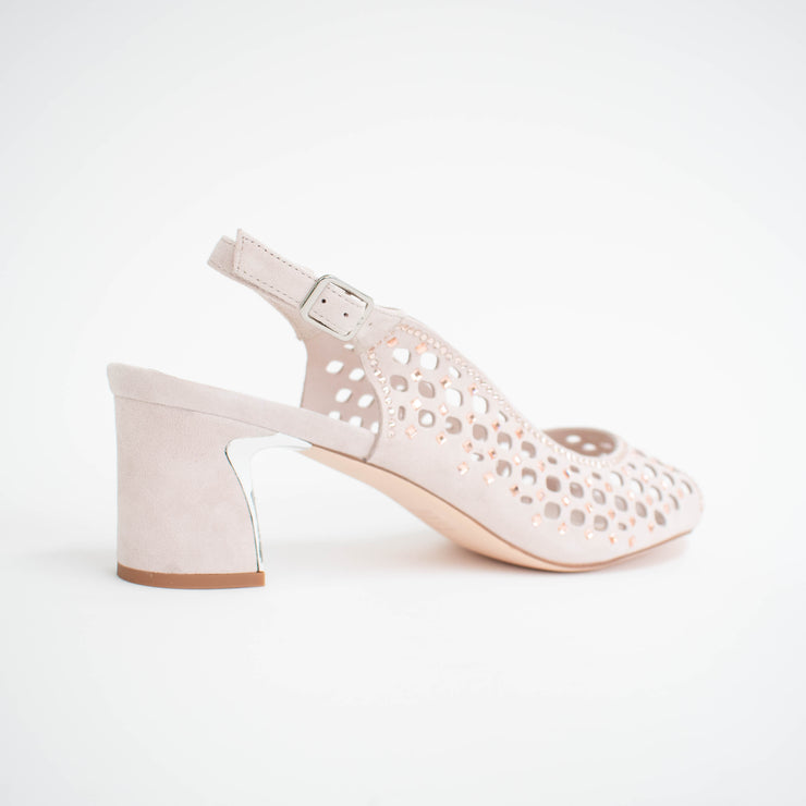 Django and Juliette Jackey Nude Rose Gold Sandals back. Size 44 womens shoes