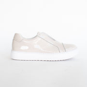 Gelato Jazzy Egret Patent Sneaker side. Size 42 womens shoes