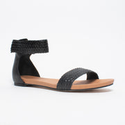 Django and Juliette Jellan Black Sandal front. Size 43 womens shoes