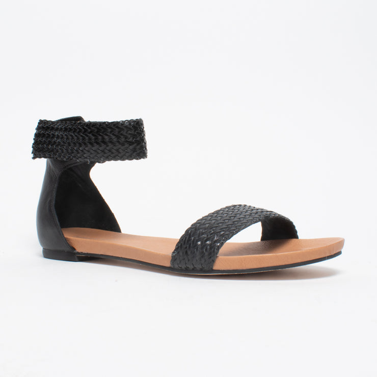 Django and Juliette Jellan Black Sandal front. Size 43 womens shoes