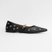 Babouche Lifestyle Jerny 1 Black Stud Shoes side. Size 42 womens shoes