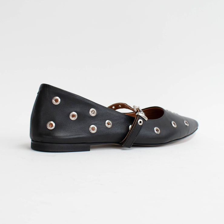 Babouche Lifestyle Jerny 1 Black Stud Shoes back. Size 44 womens shoes