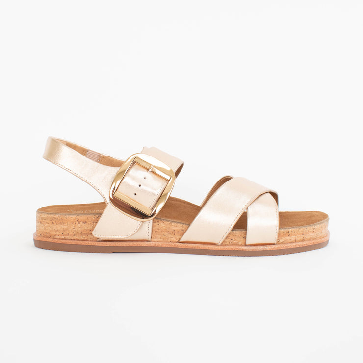 Hush Puppies Jester Gold Sandals side. Size 10 womens shoes
