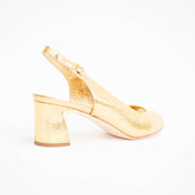 Django and Juliette Jianas Old Gold Sandals back. Size 44 womens shoes
