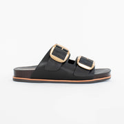 Hush Puppies Jonah Black Sandals side. Size 10 womens shoes
