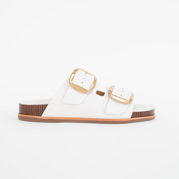 Hush Puppies Jonah White Sandals side. Size 10 womens shoes