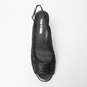 Django and Juliette Jukes Black Shimmer Slingback top. Size 42 womens shoes