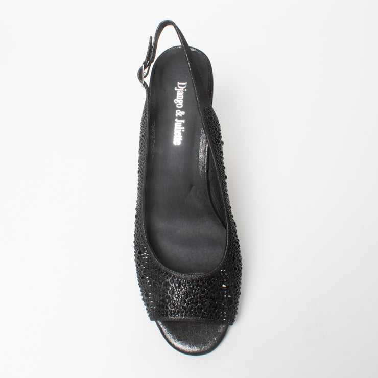 Django and Juliette Jukes Black Shimmer Slingback top. Size 42 womens shoes