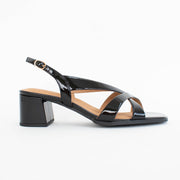 Hush Puppies Kaboo Black Patent Sandals side. Size 10 womens shoes