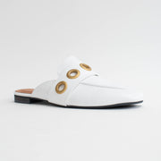 Babouche Lifestyle Karly 1 White Slides front. Size 43 womens shoes