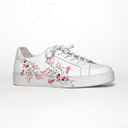 Django and Juliette Leeze White Floral Sneaker front. Size 43 womens shoes