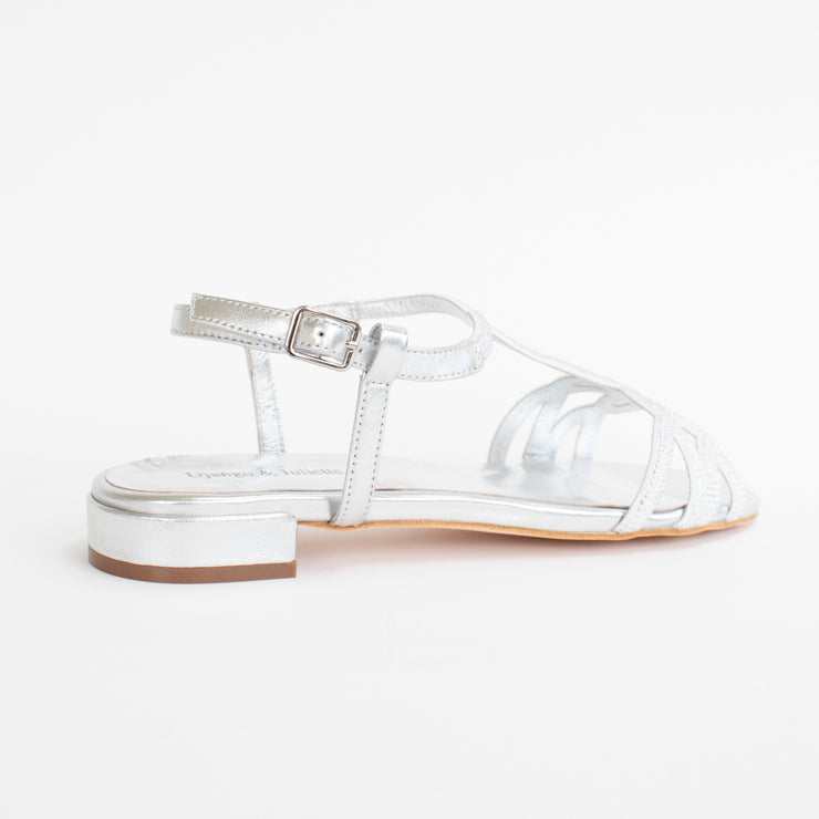 Django and Juliette Lomez Argento Sandals back. Size 44 womens shoes