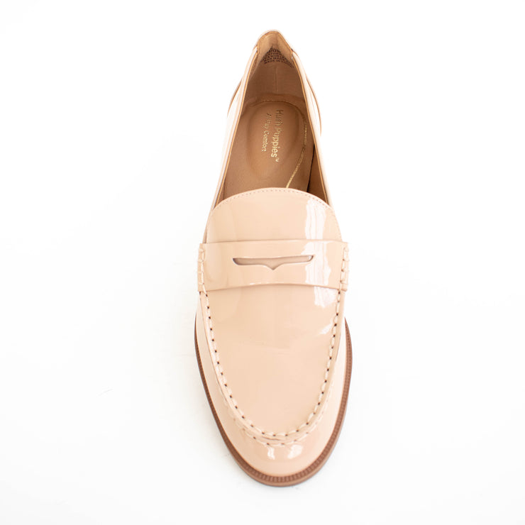 Hush Puppies Lucia Nude Patent Loafers top. Size 10 womens shoes