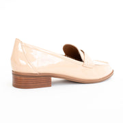 Hush Puppies Lucia Nude Patent Loafers back. Size 12 womens shoes