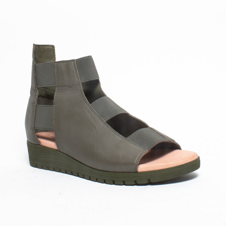 Django and Juliette Macaron Olive Sandal front. Size 43 womens shoes