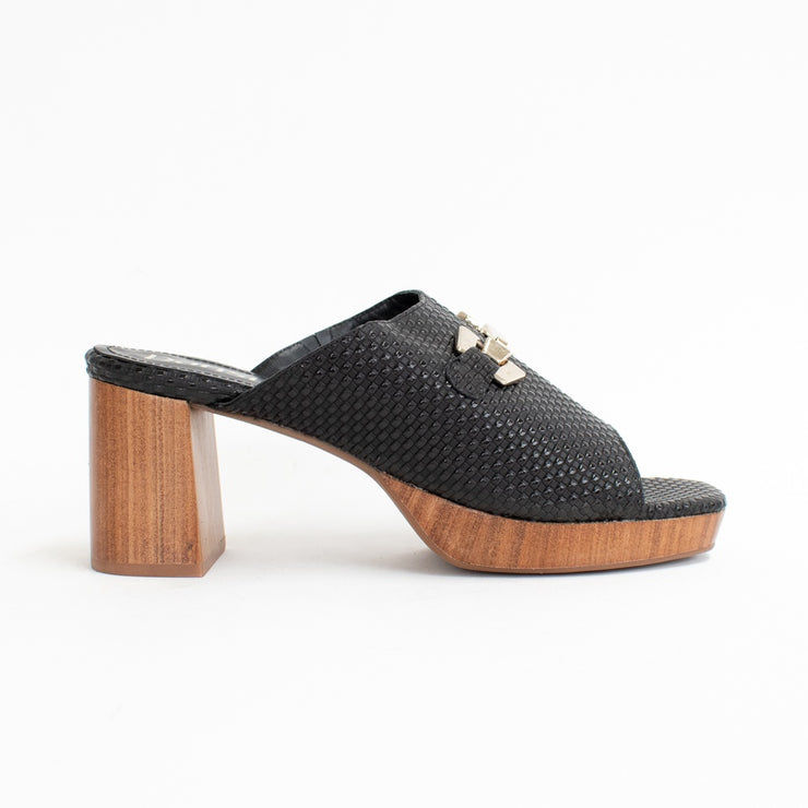 Dansi Marella Black Weave Sandals side. Size 42 womens shoes