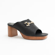 Dansi Marella Black Weave Sandals front. Size 43 womens shoes