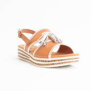 Cassini Maralita Tan Sandals front. Size 43 womens shoes