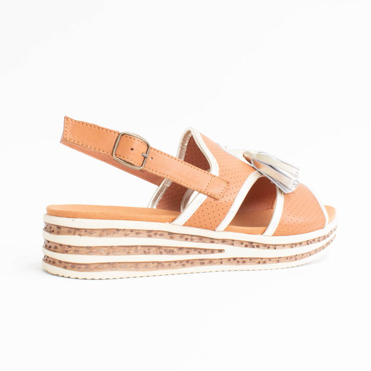 Cassini Maralita Tan Sandals back. Size 44 womens shoes