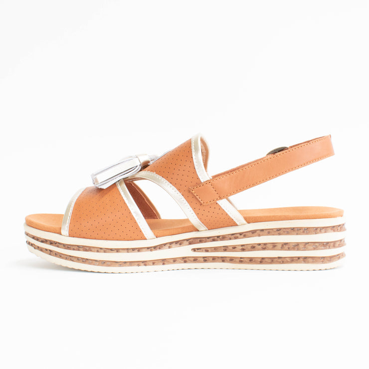 Cassini Maralita Tan Sandals inside. Size 45 womens shoes