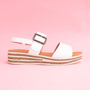 Cassini Medford White Sandals side. Size 42 womens shoes