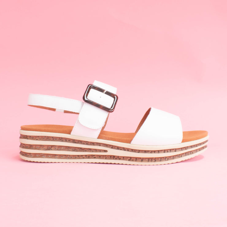 Cassini Medford White Sandals side. Size 42 womens shoes