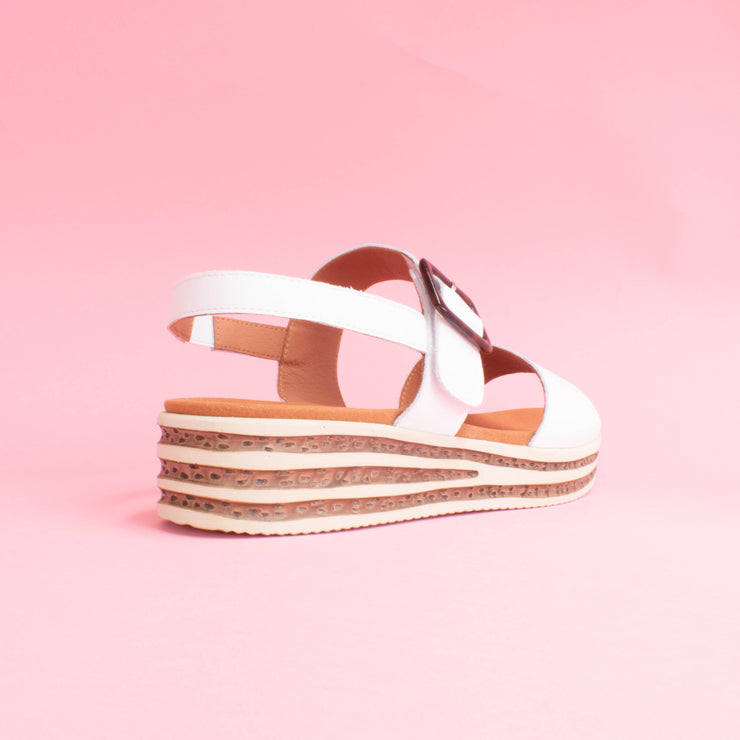 Cassini Medford White Sandals back. Size 44 womens shoes
