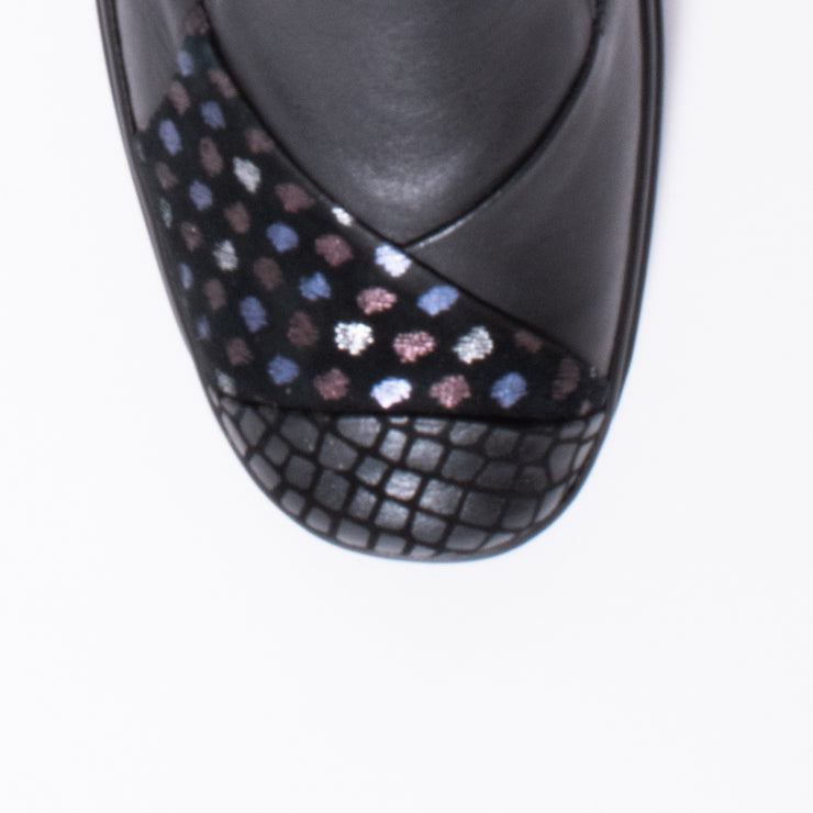 Cassini Melody Black Spotty Shoe toe. Size 46 womens shoes