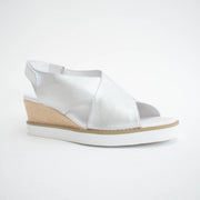 Hinako Mila Silver Sandals front. Size 43 womens shoes