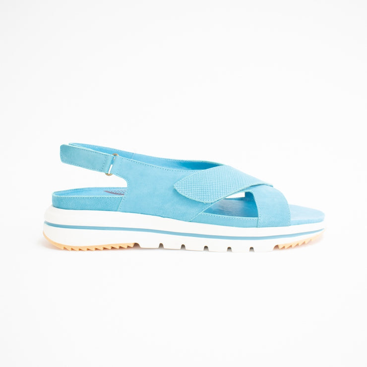 Pure Comfort Minty Teal Sandals side. Size 42 womens shoes