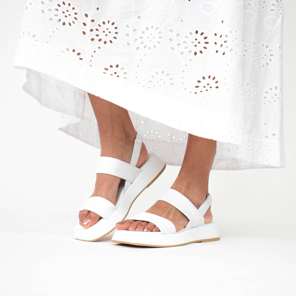 Isabella Fingal White Sandals Model Shot