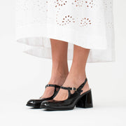 Tamara London Baylor Black Patent Shoes Model Shot