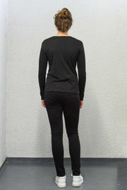 LTB Jeans Molly M Black to Black wash Back view. Made longer for tall women