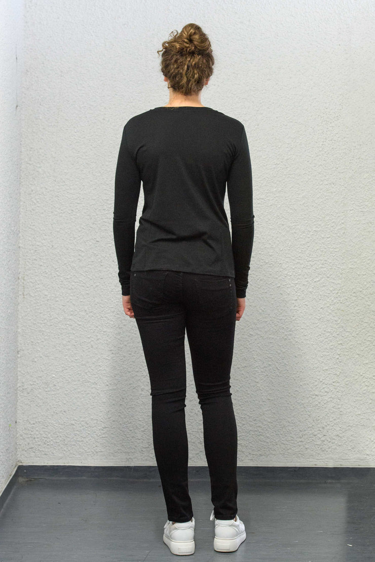 LTB Jeans Molly M Black to Black wash Back view. Made longer for tall women