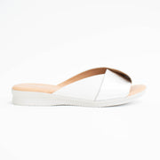 Hush Puppies Nara White Silver Slides side. Size 10 womens shoes