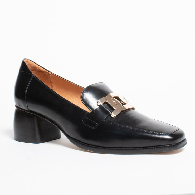 Bresley Paddle Black Smooth Loafer Shoe front. Size 43 womens shoes