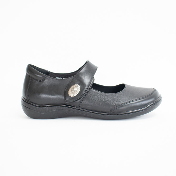 Klouds Peach Black Stretch Shoes side. Size 42 womens shoes