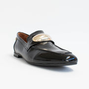 Babouche Lifestyle Pipa 12 Black Patent Loafers front. Size 43 womens shoes