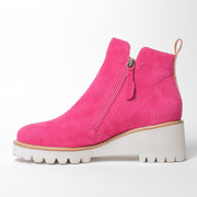 Bresley Plaza Hot Pink Suede Ankle Boot inside. Size 45 womens shoes