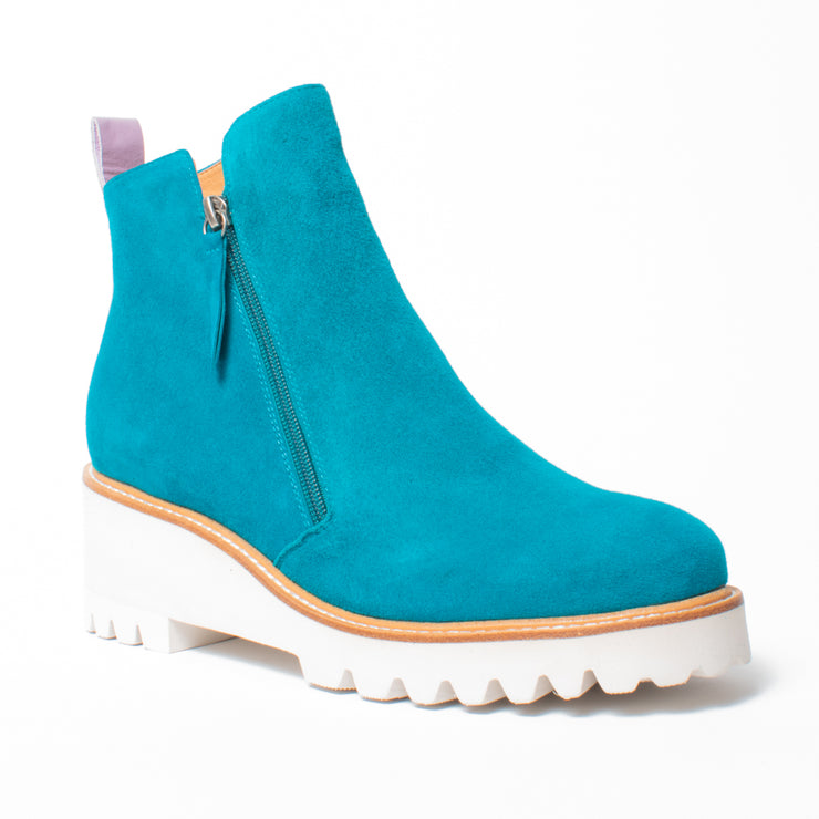 Bresley Plaza Turquoise Suede Ankle Boot front. Size 43 women shoes