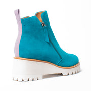 Bresley Plaza Turquoise Suede Ankle Boot back. Size 44 women shoes