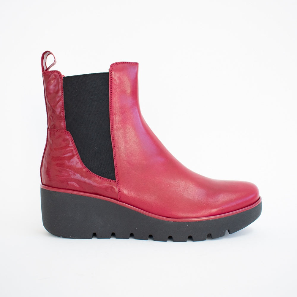 Bresley Prop Red Wrinkle Ankle Boot | Womens Big EU Sizes 42 43 44 45 ...