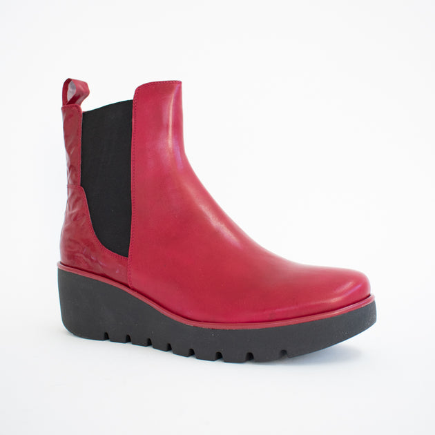 Bresley Prop Red Wrinkle Ankle Boot | Womens Big EU Sizes 42 43 44 45 ...