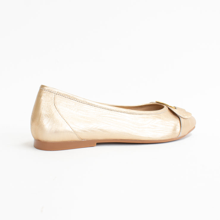 Bresley Pushy Gold Snake Ballet Flats back. Size 44 womens shoes