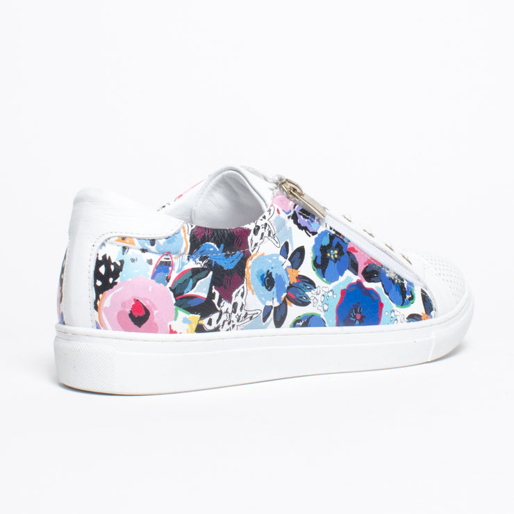 Cabello Renee White Floral Sneaker back. Size 44 womens shoes