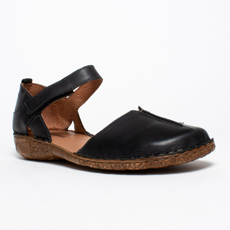Josef Seibel Rosalie 42 Black Sandal front. Size 43 womens shoes