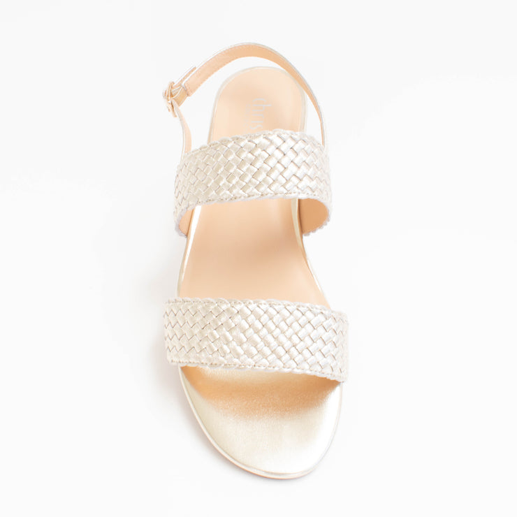 Chrissie Saige Gold Weave Sandal top. Size 46 womens shoes