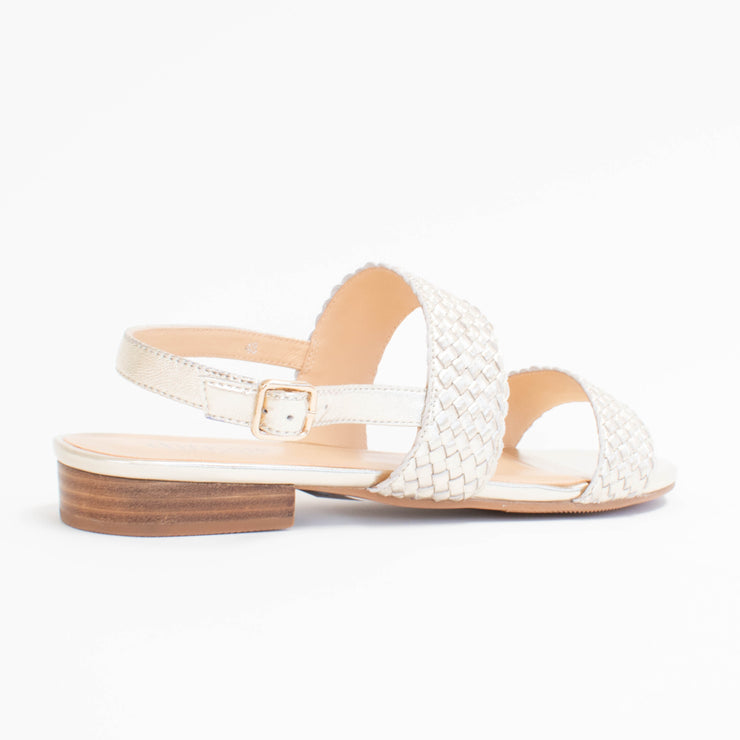 Chrissie Saige Gold Weave Sandal back. Size 44 womens shoes