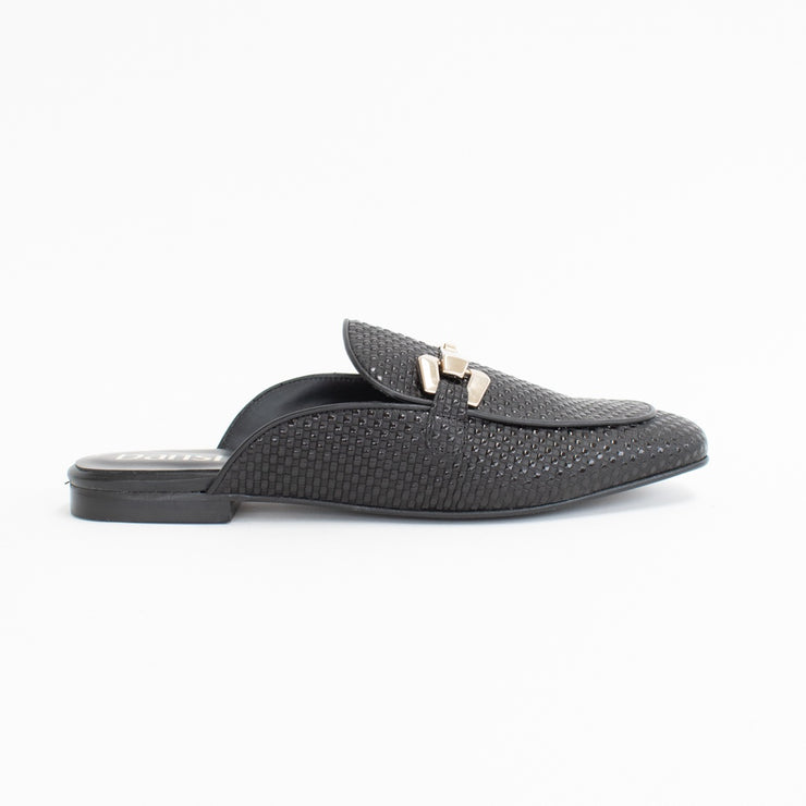 Dansi Salamanca Black Weave Mules side. Size 42 womens shoes